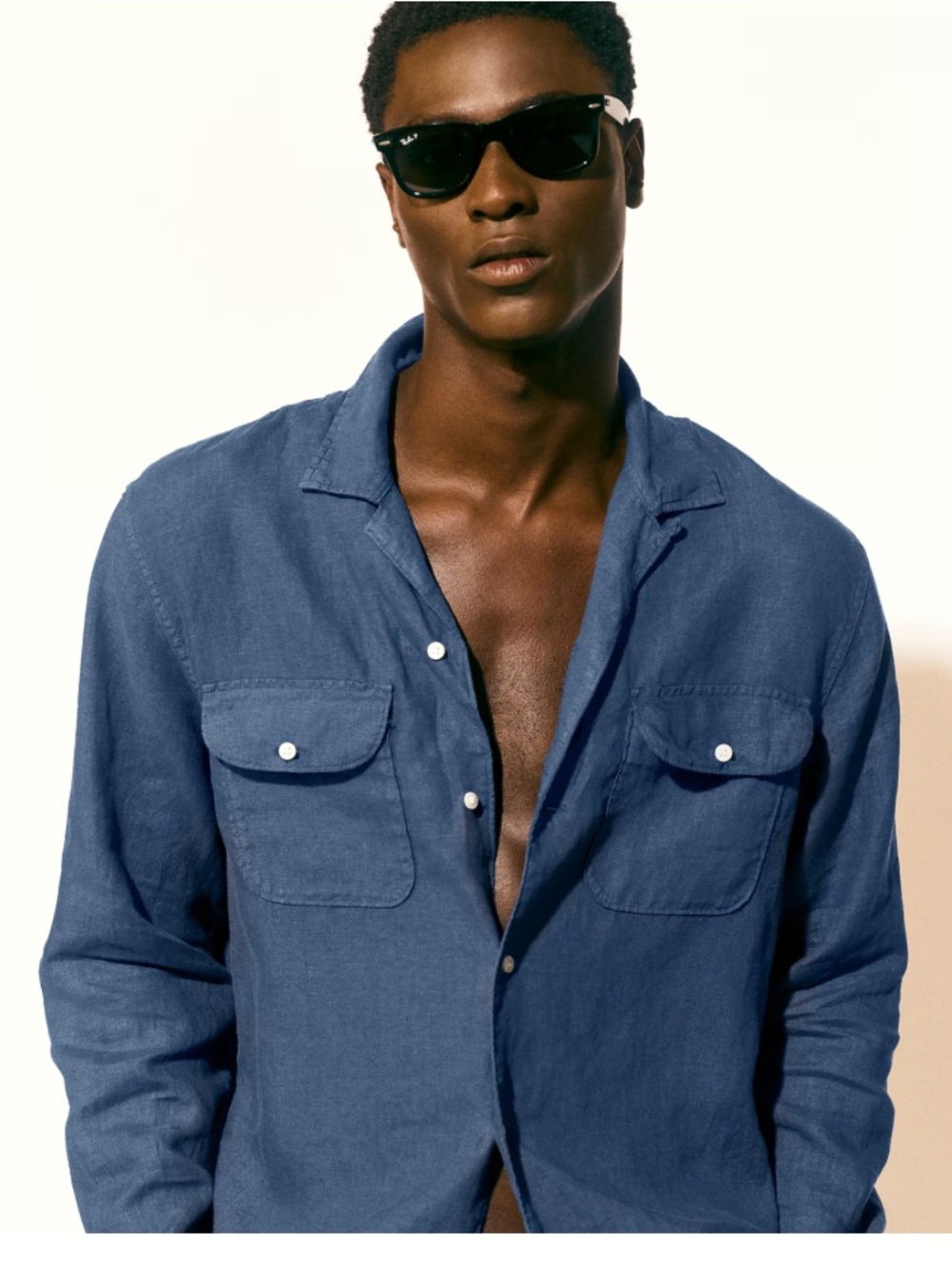 J. Crew Camp-collar linen shirt - Faded Pilot